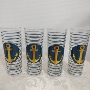 TMD SET OF 4 NEW IN BOX Shooters 2OZ TALL  Nautical Them 4"